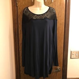 Old Navy, Navy Blue, Back Lace XL Sleeve Blouse